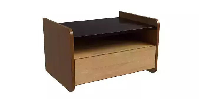 Floating With Open And Closed Storage Nightstand