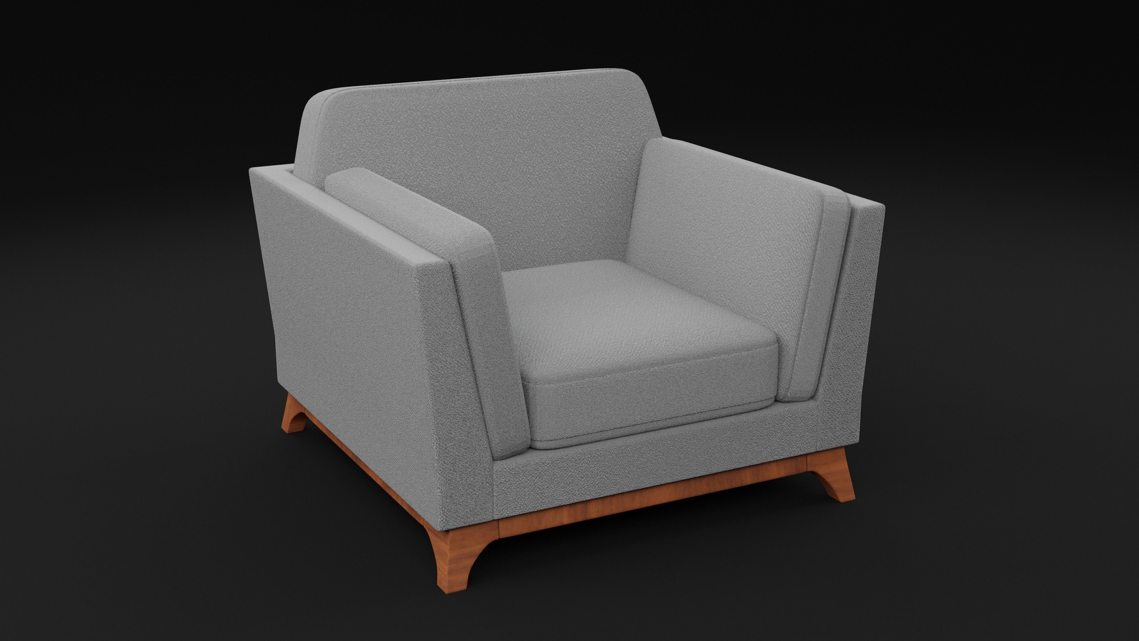 New Boston 1 Seater Sofa  Low-poly 3D model_4