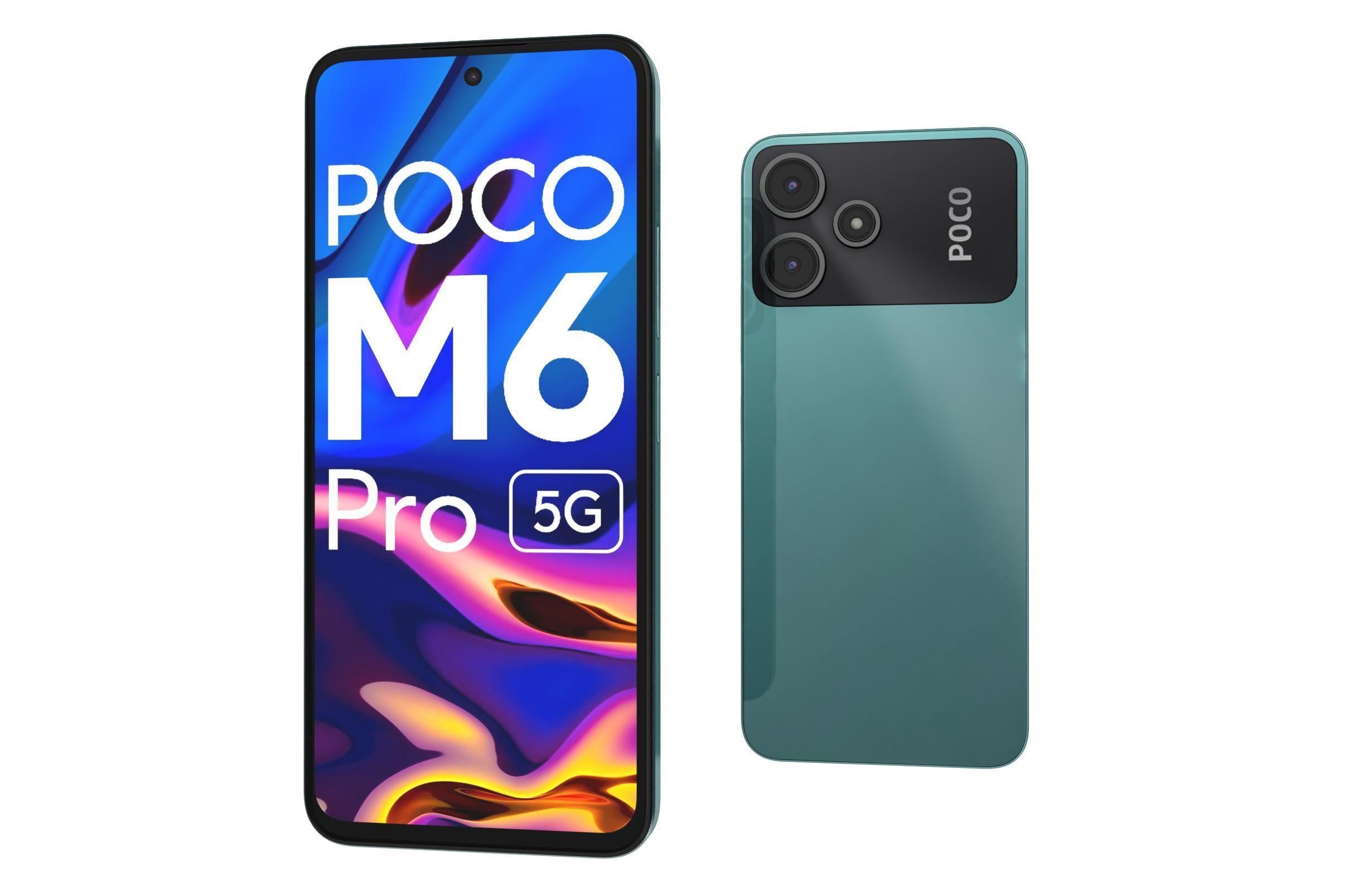 Xiaomi Poco M6 Pro Black And Green Low-poly 3D model_19