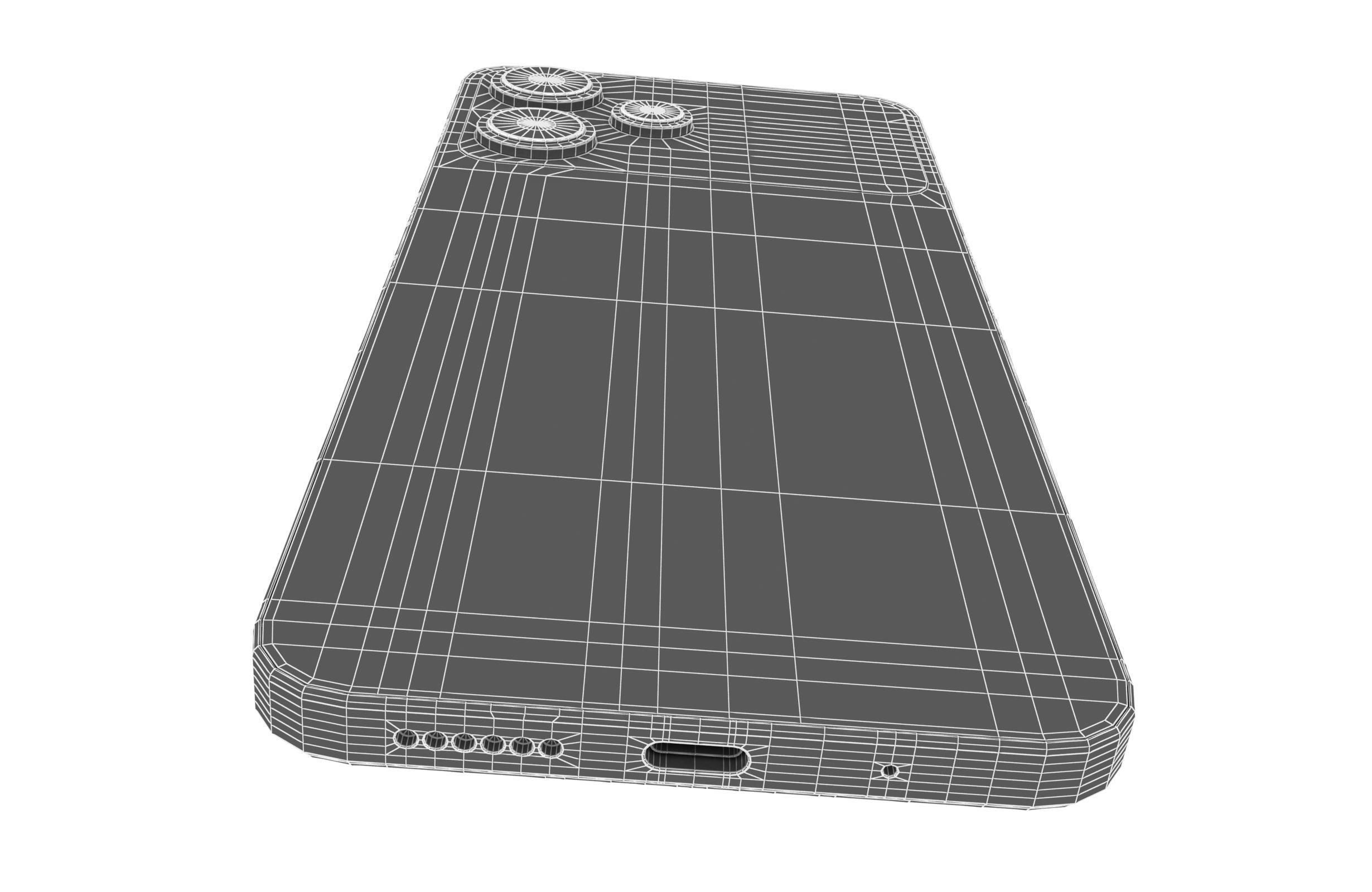 Xiaomi Poco M6 Pro Black And Green Low-poly 3D model_31