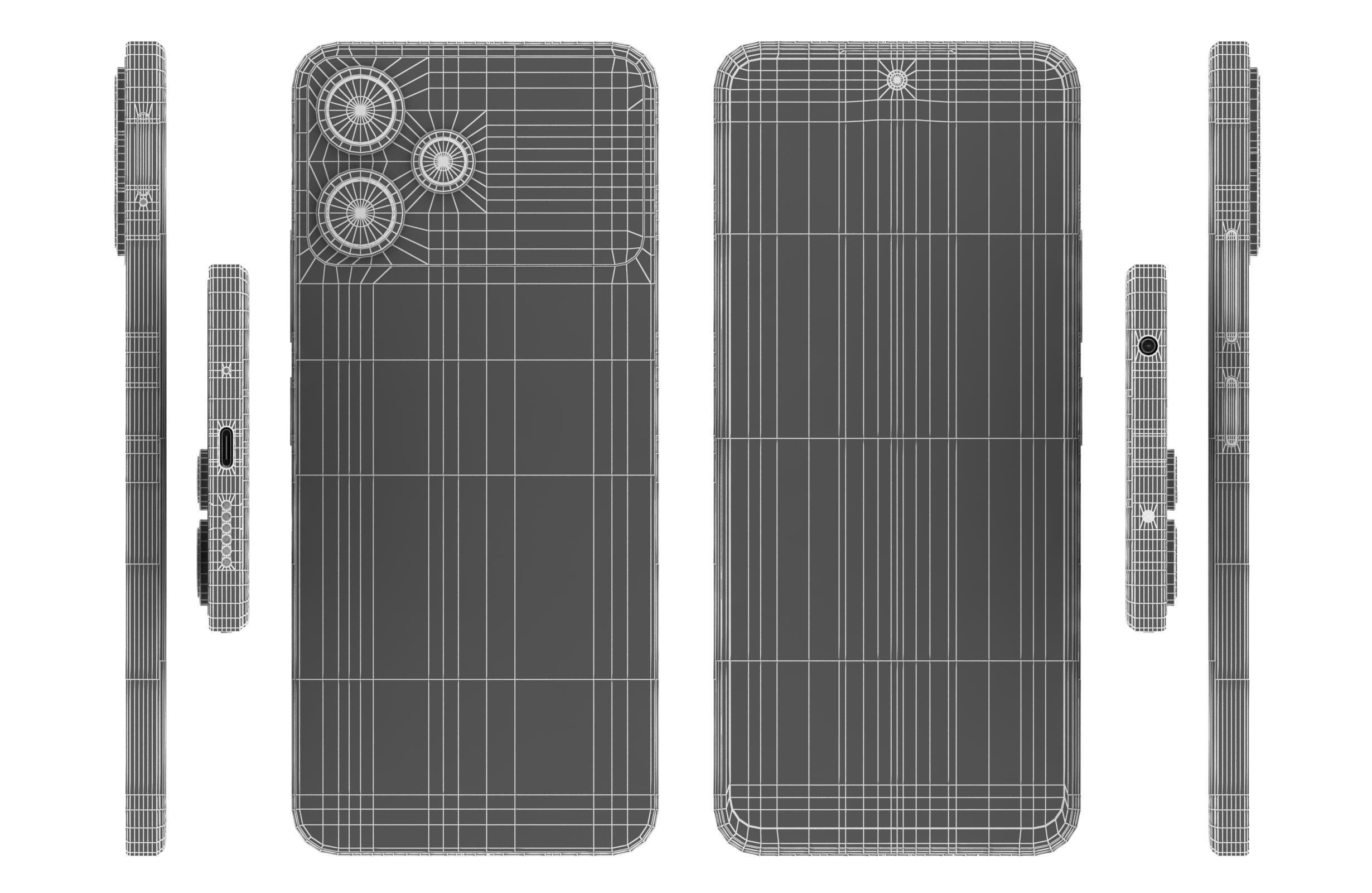 Xiaomi Poco M6 Pro Black And Green Low-poly 3D model_26