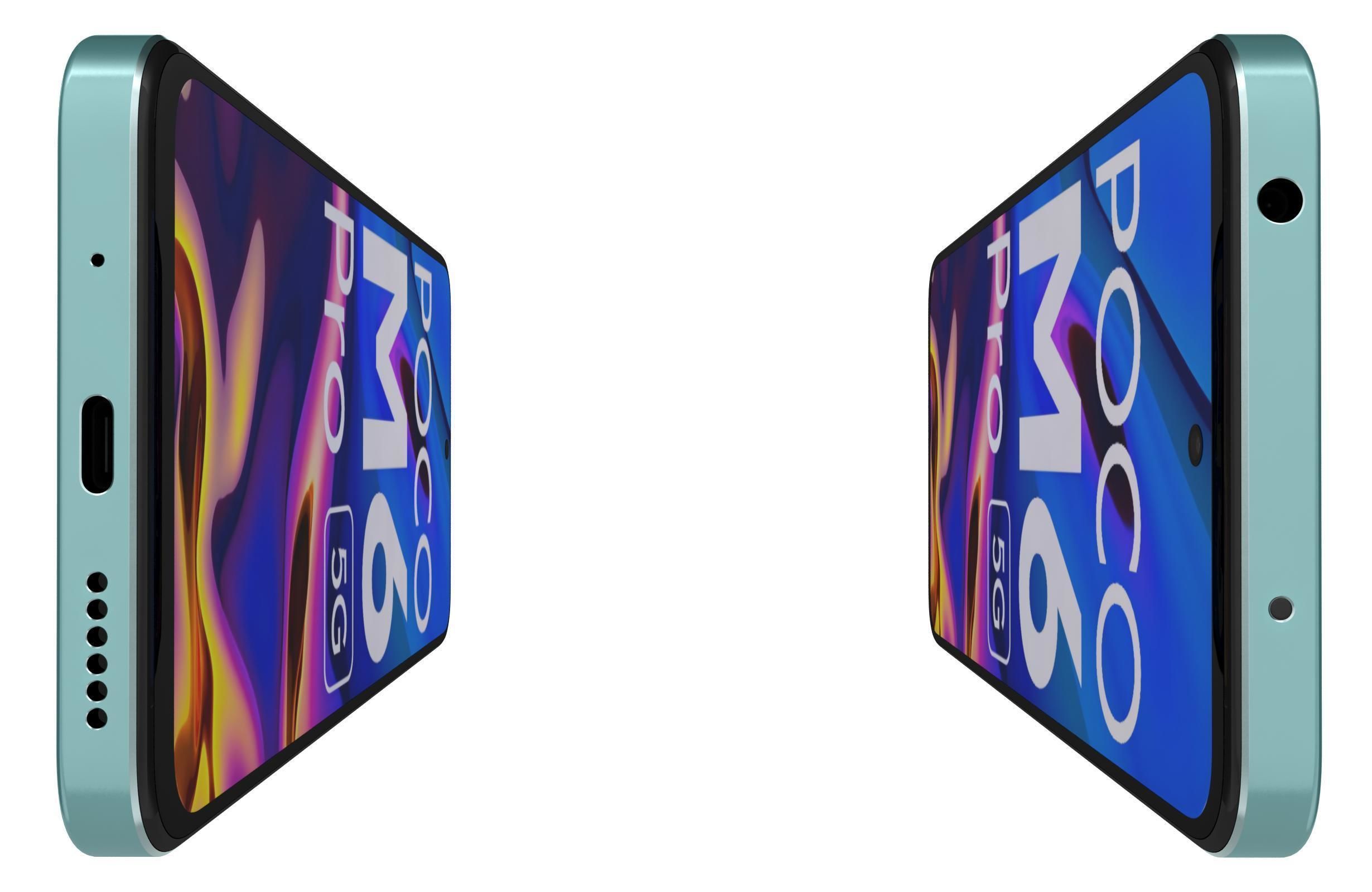 Xiaomi Poco M6 Pro Black And Green Low-poly 3D model_21