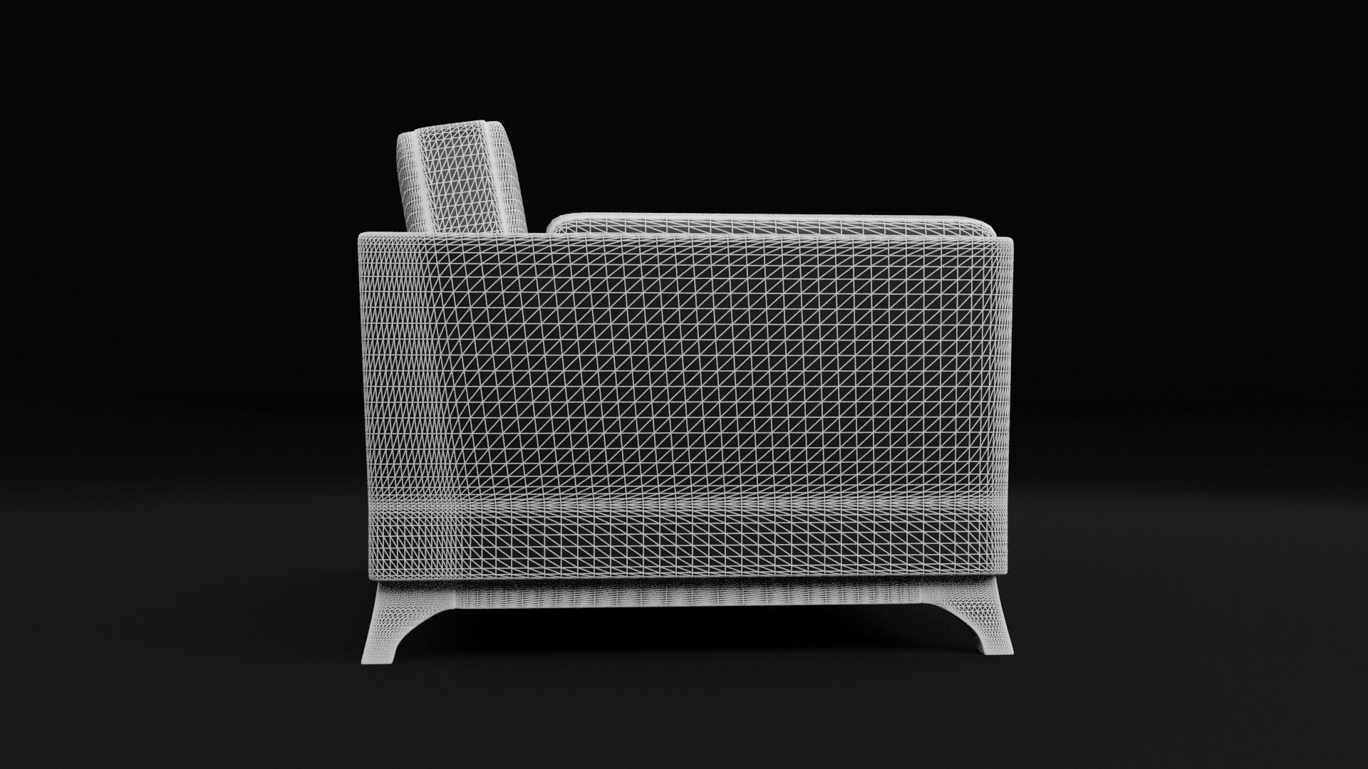 New Boston 1 Seater Sofa Blue Color Low-poly 3D model_11