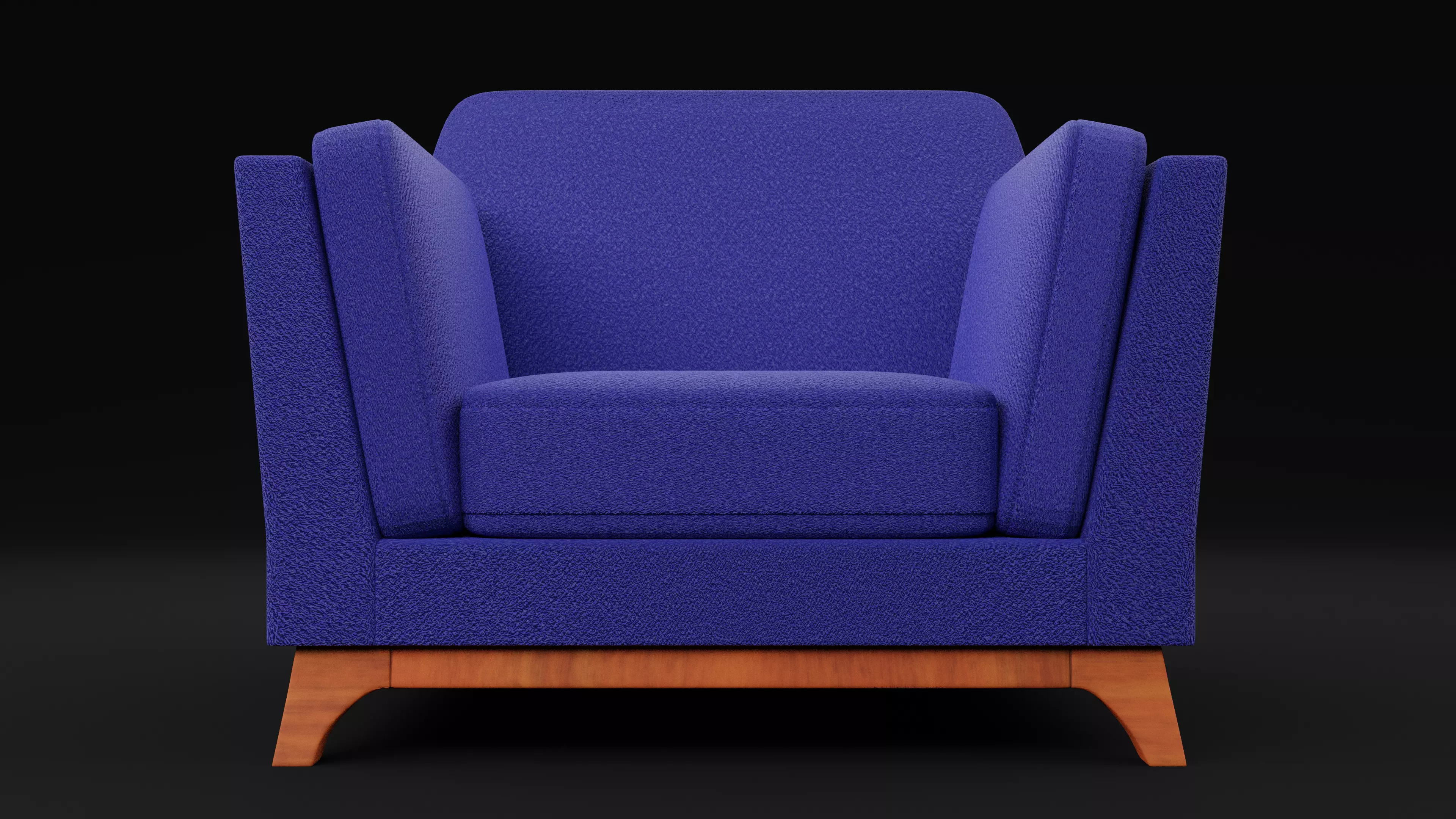 New Boston 1 Seater Sofa Blue Color Low-poly 3D model_0