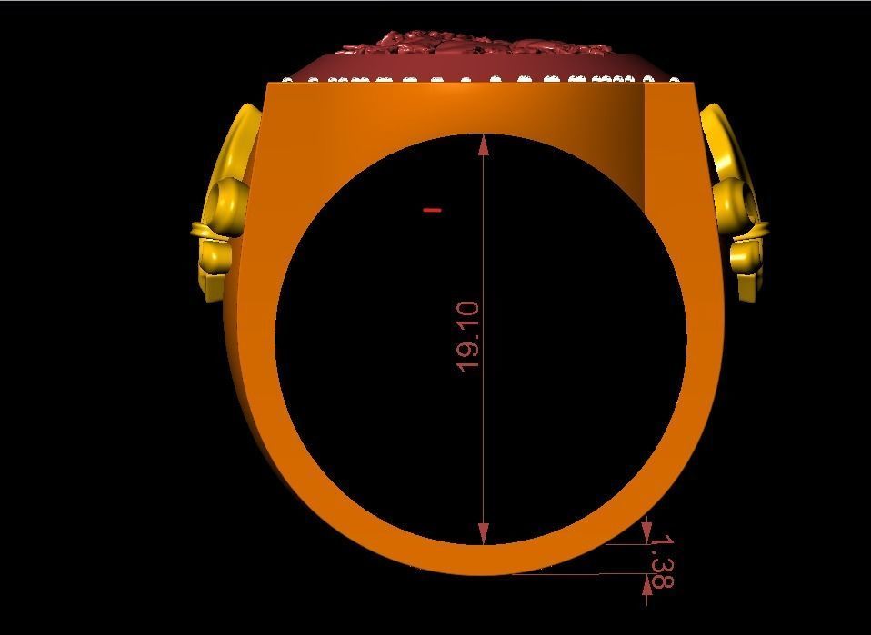 Guardian Lion Ring 3D print model_4