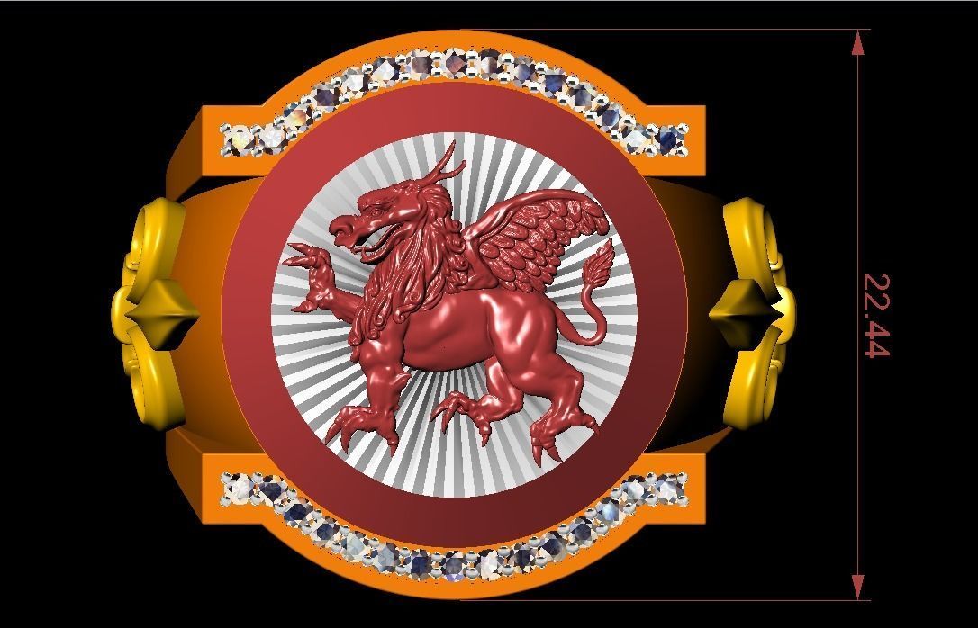 Guardian Lion Ring 3D print model_5