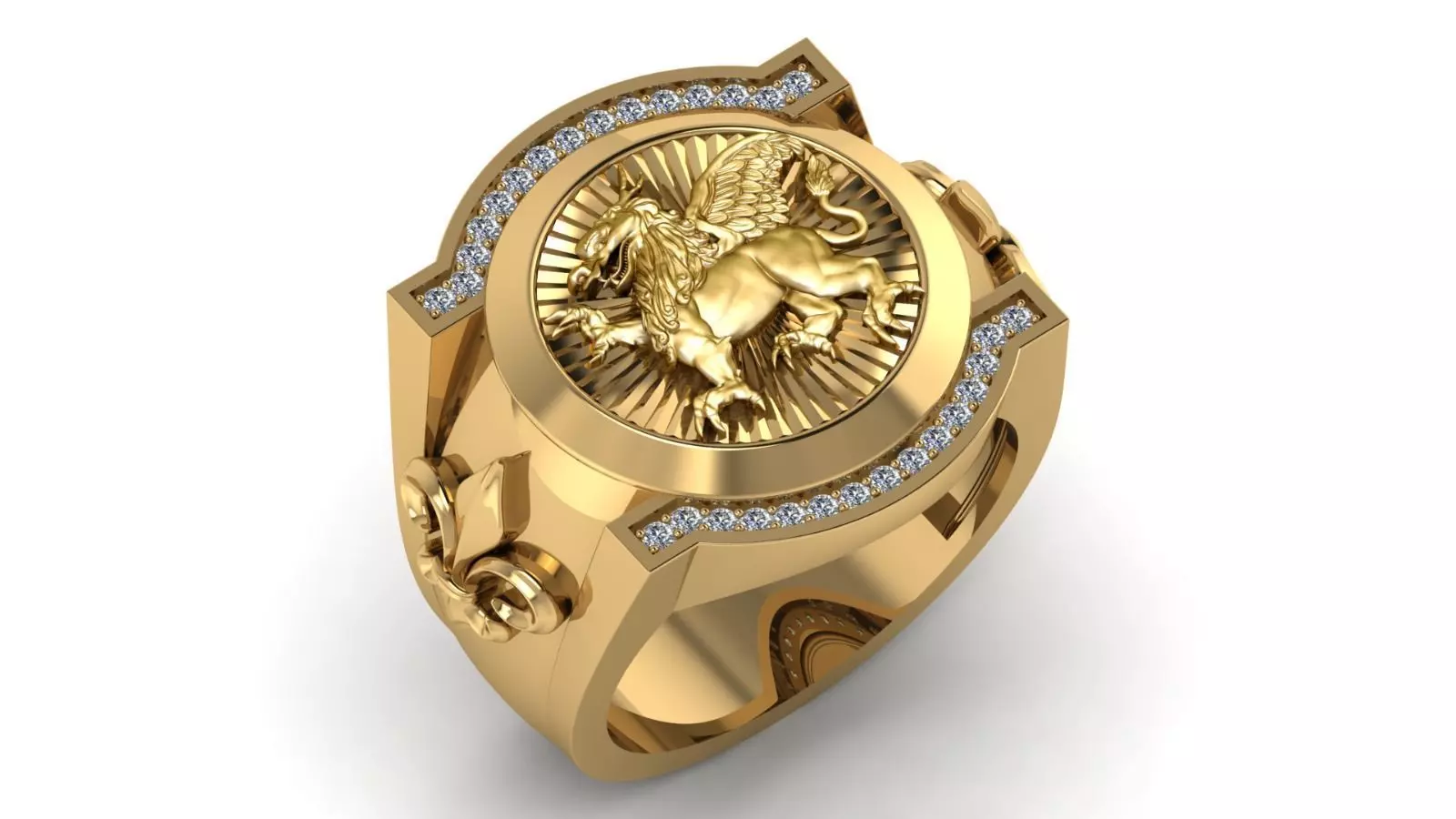 Guardian Lion Ring 3D print model_0