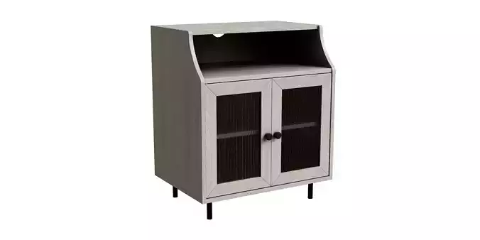 Fluted Glass 2 Door Nightstand