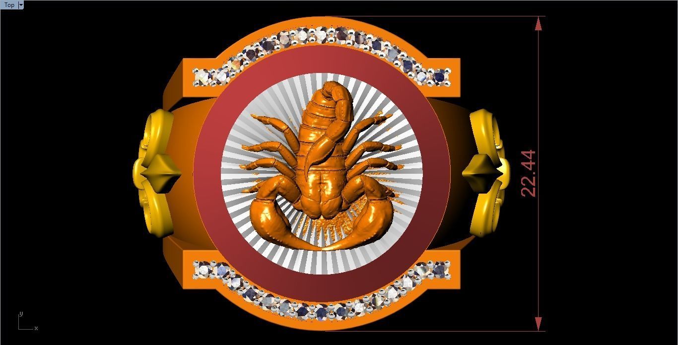 Scorpion ring  3D print model_3