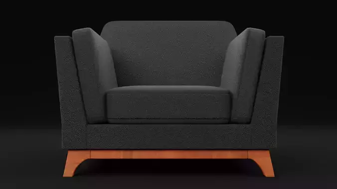 New Boston 1 Seater Sofa Black Color Low-poly 3D model
