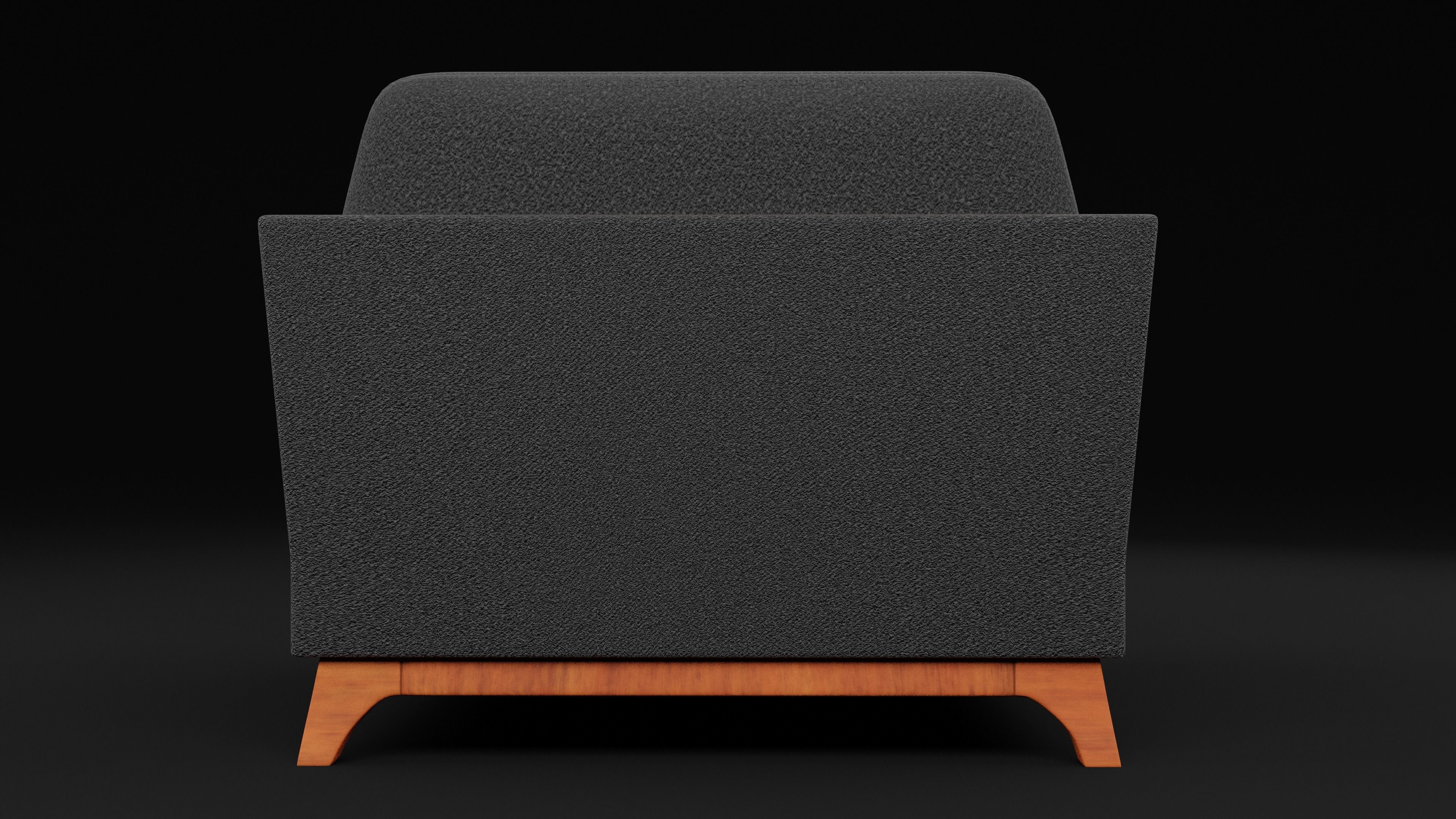 New Boston 1 Seater Sofa Black Color Low-poly 3D model_1