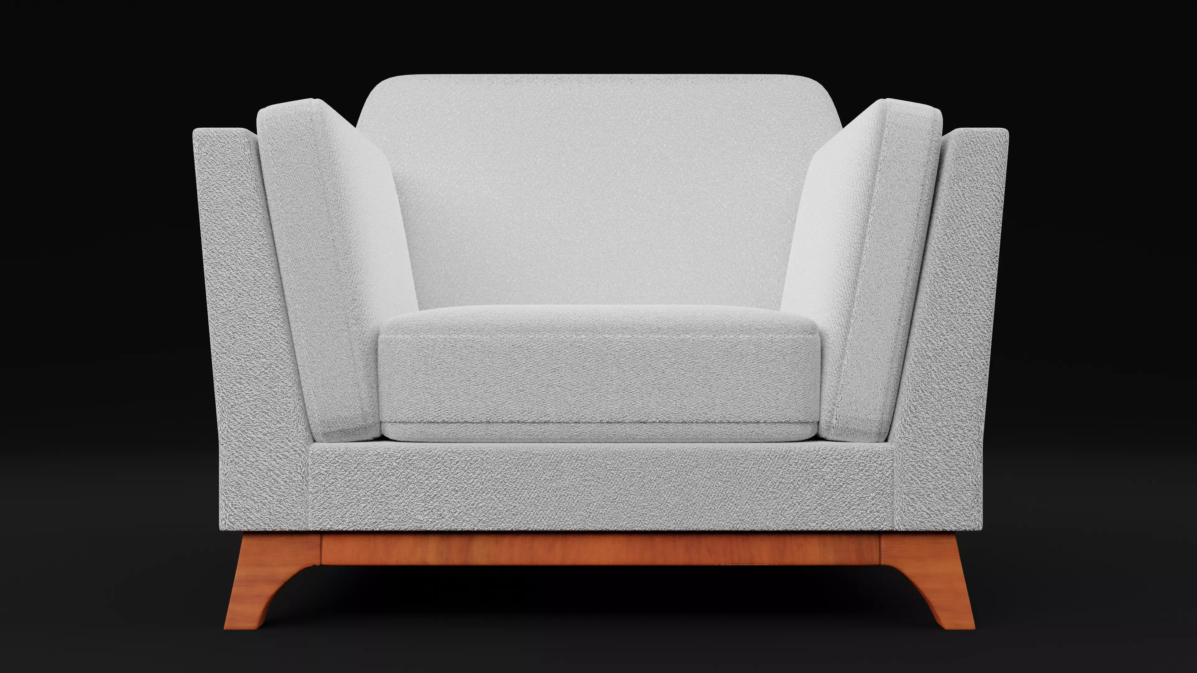 New Boston 1 Seater Sofa White Color Low-poly 3D model_0
