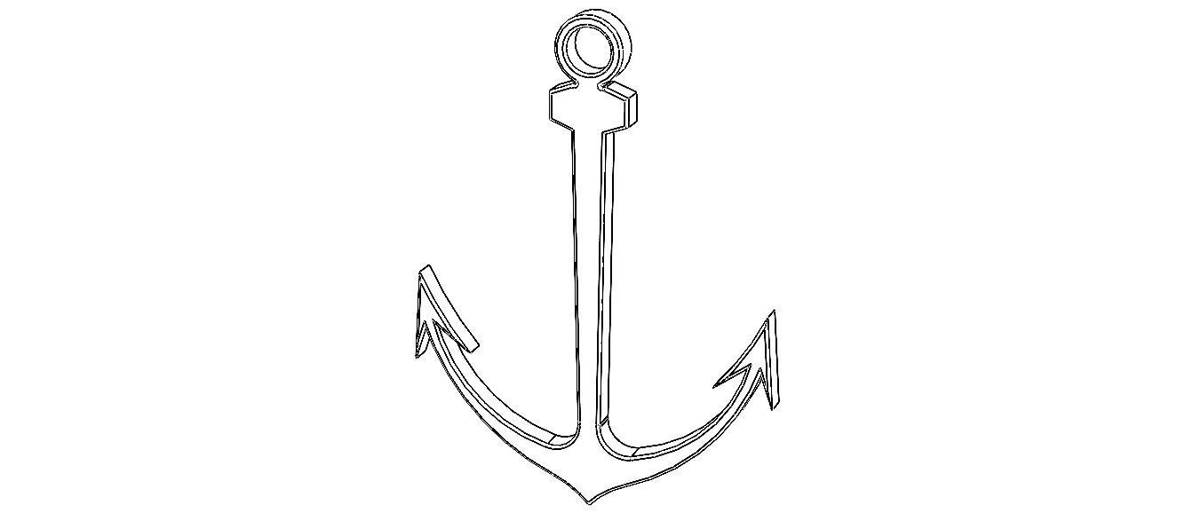 Anchor Green Ship 3D print model_2