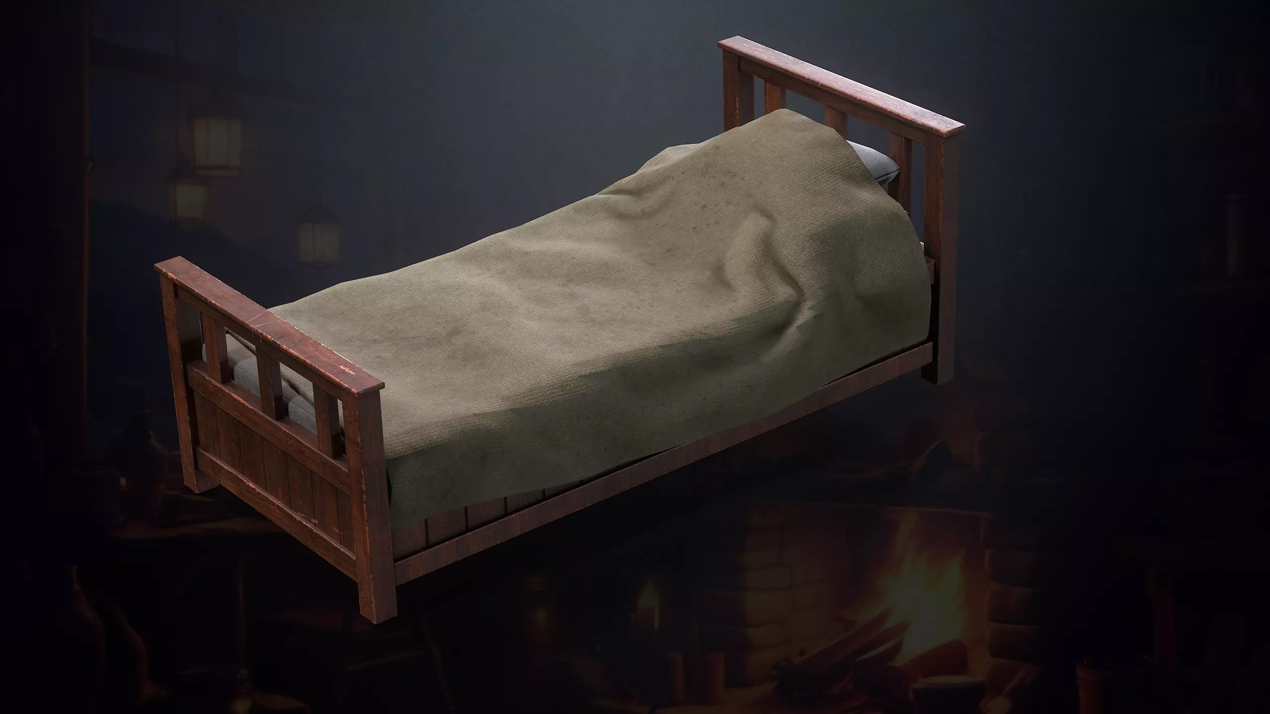 Hunters Hut Low-poly 3D model_11