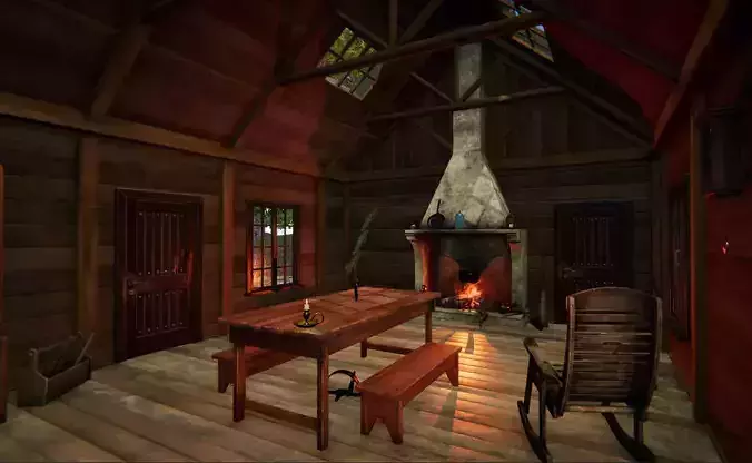 Hunters Hut Low-poly 3D model