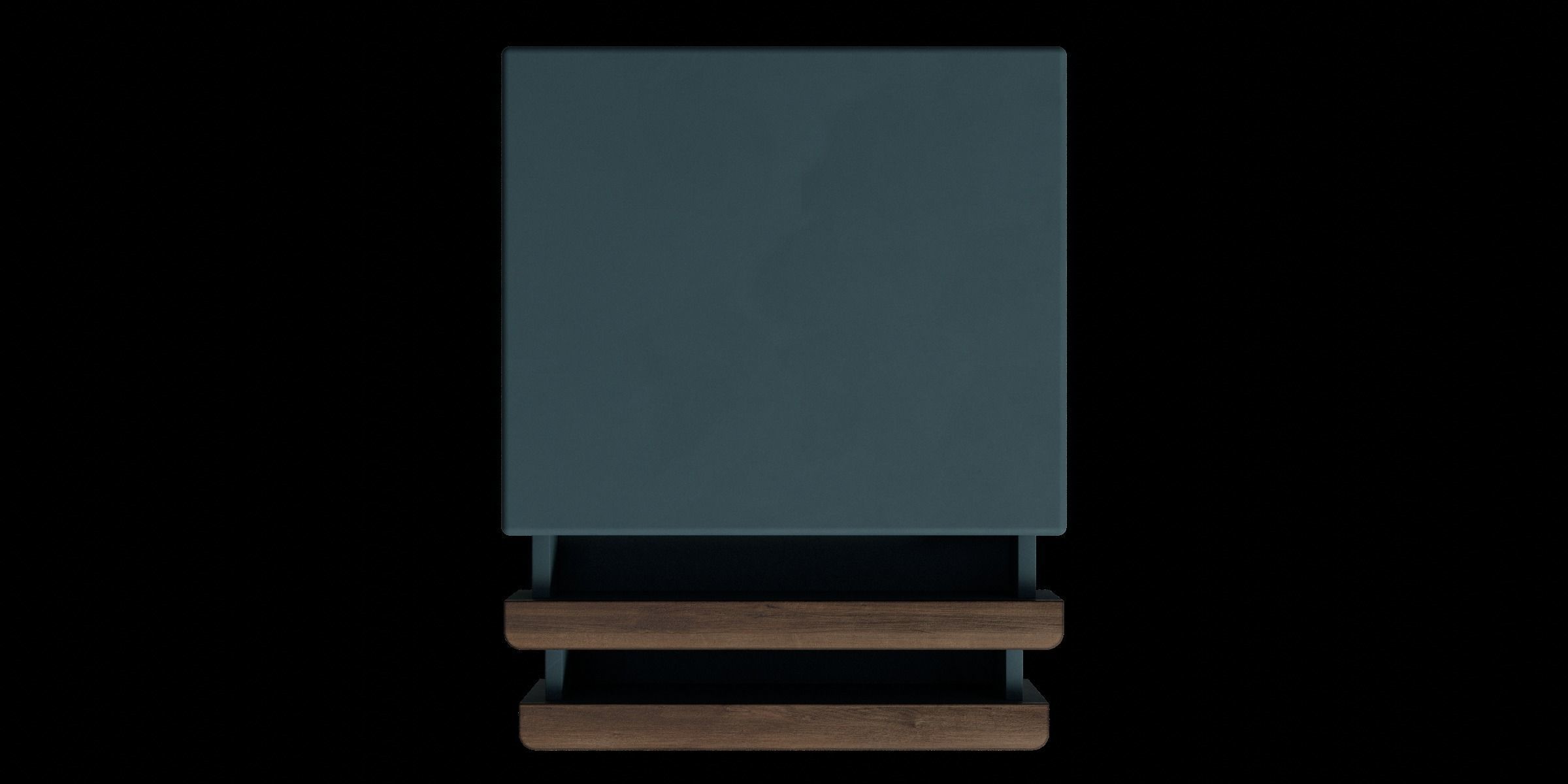 Petrol Blue Walnut Stain Bedside Table 3D model_2