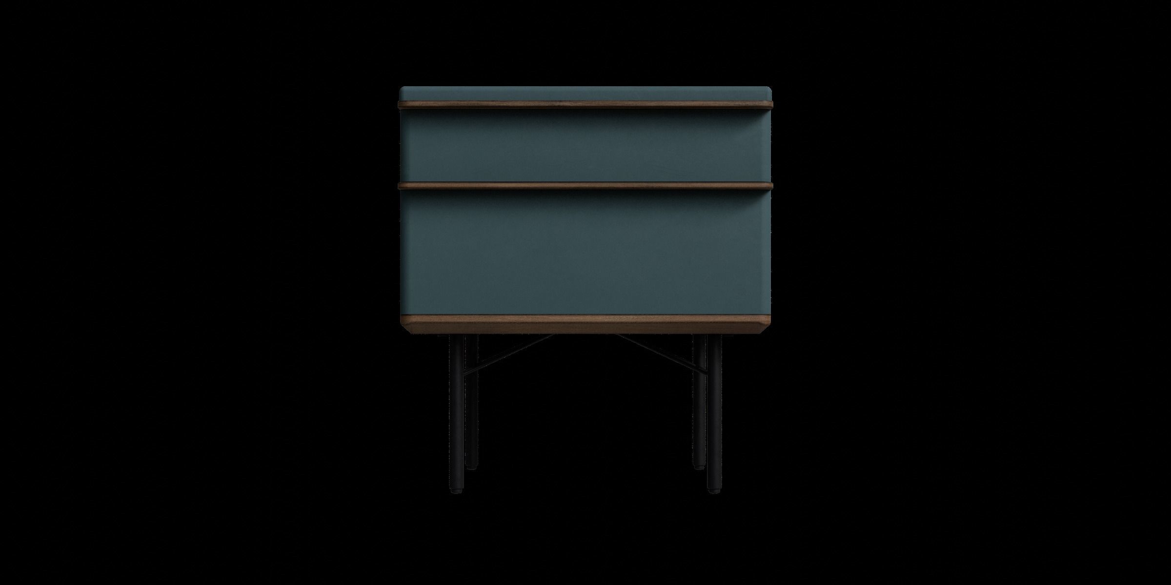 Petrol Blue Walnut Stain Bedside Table 3D model_5