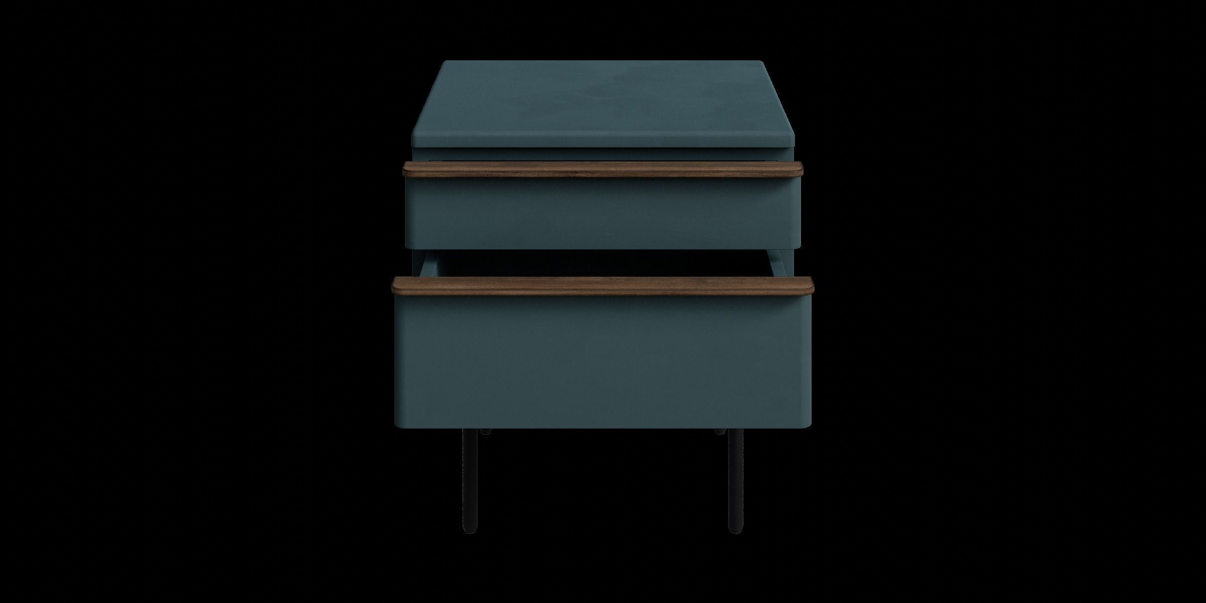Petrol Blue Walnut Stain Bedside Table 3D model_9