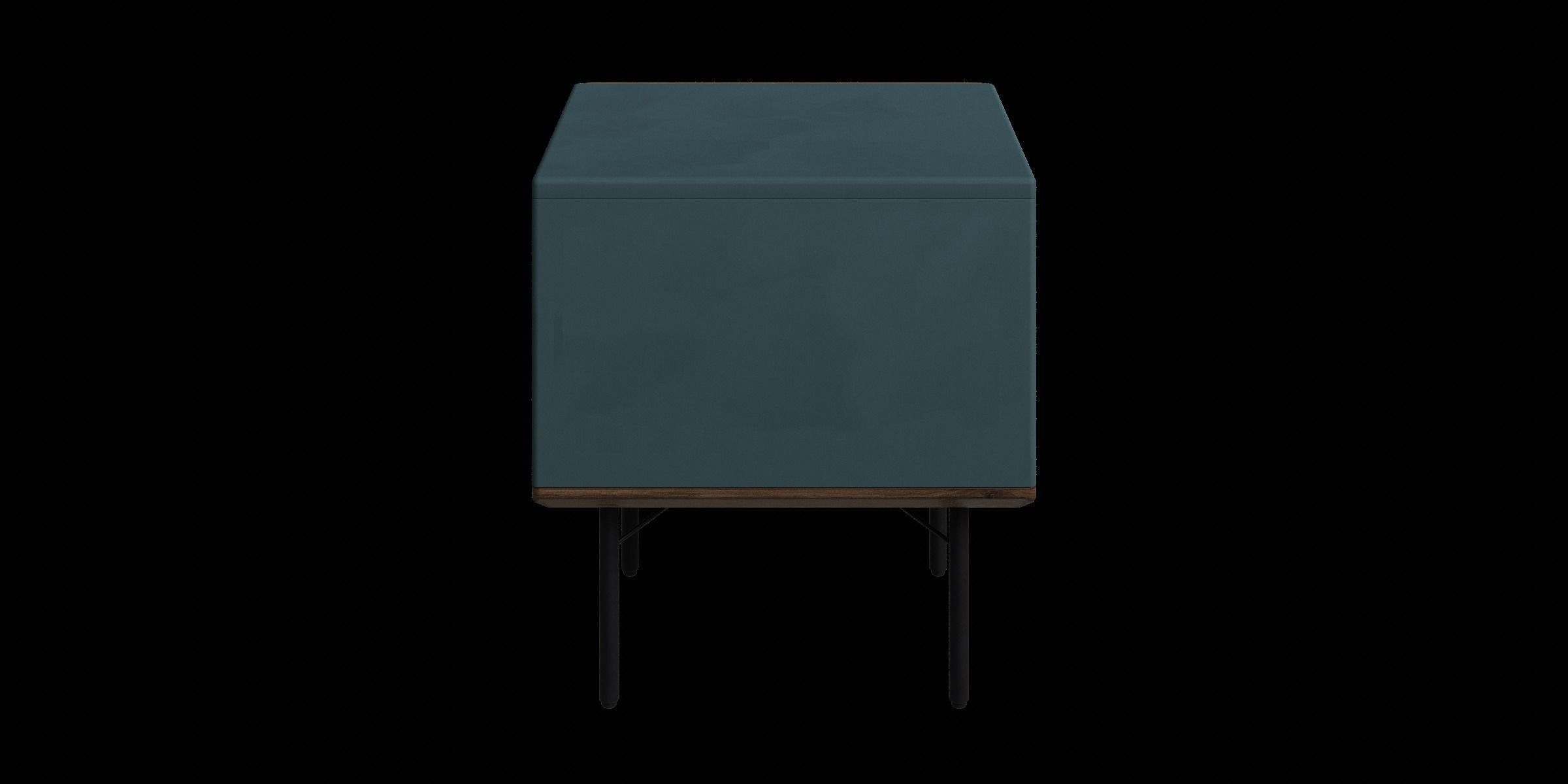 Petrol Blue Walnut Stain Bedside Table 3D model_11