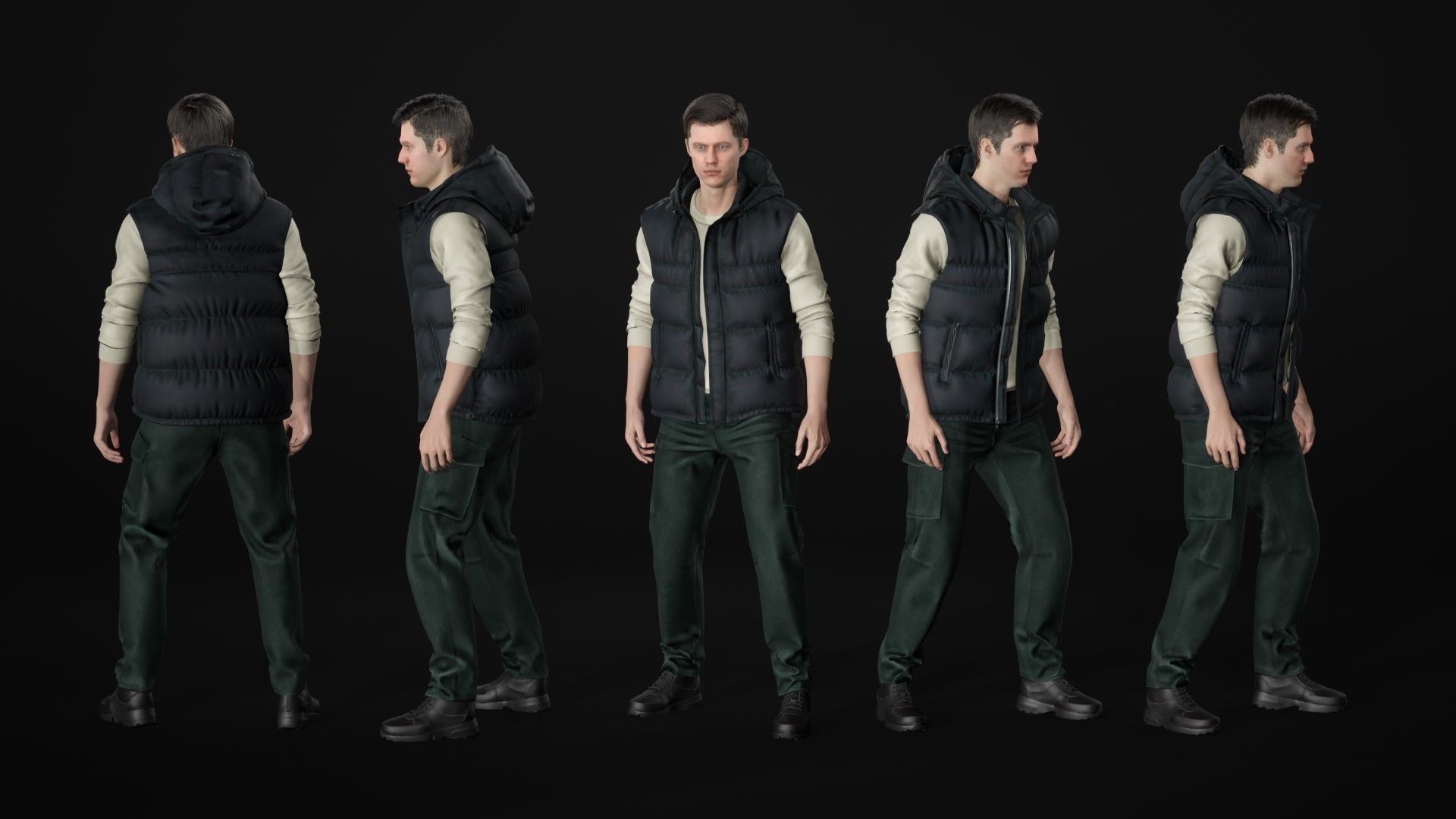 Mens and Womens Autumn Outfits 3D Model Collection_35