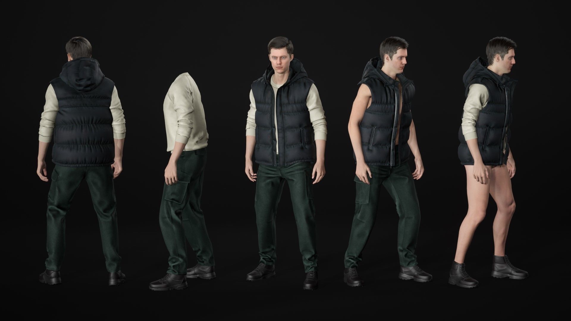 Mens and Womens Autumn Outfits 3D Model Collection_33