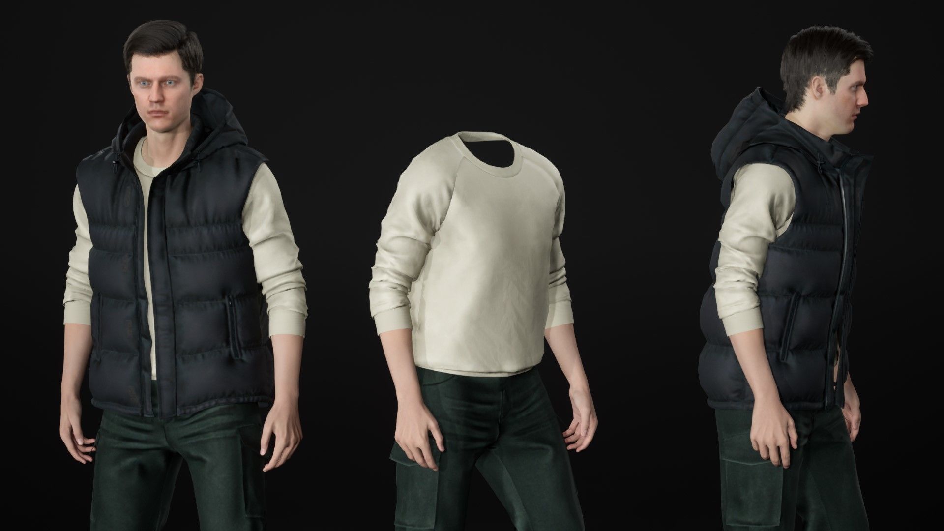 Mens and Womens Autumn Outfits 3D Model Collection_41