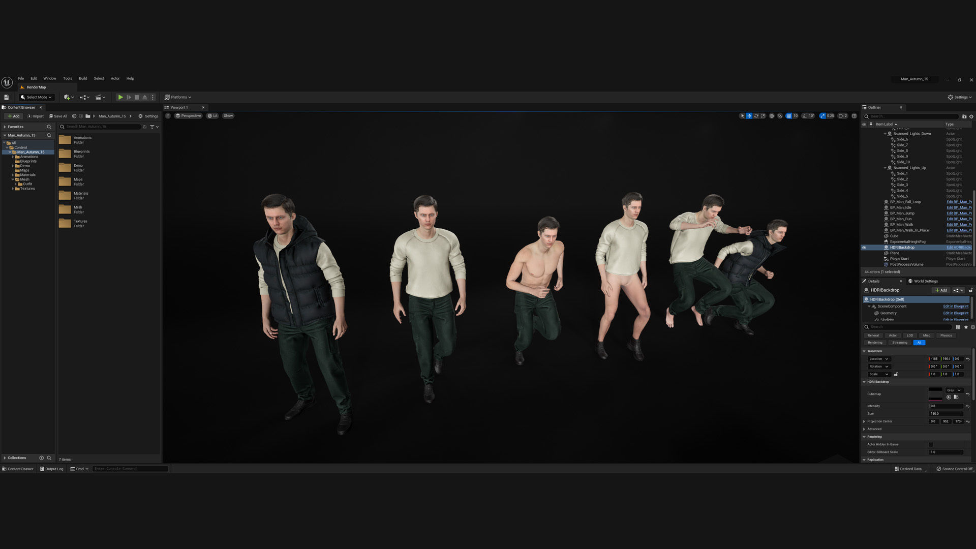 Mens and Womens Autumn Outfits 3D Model Collection_5