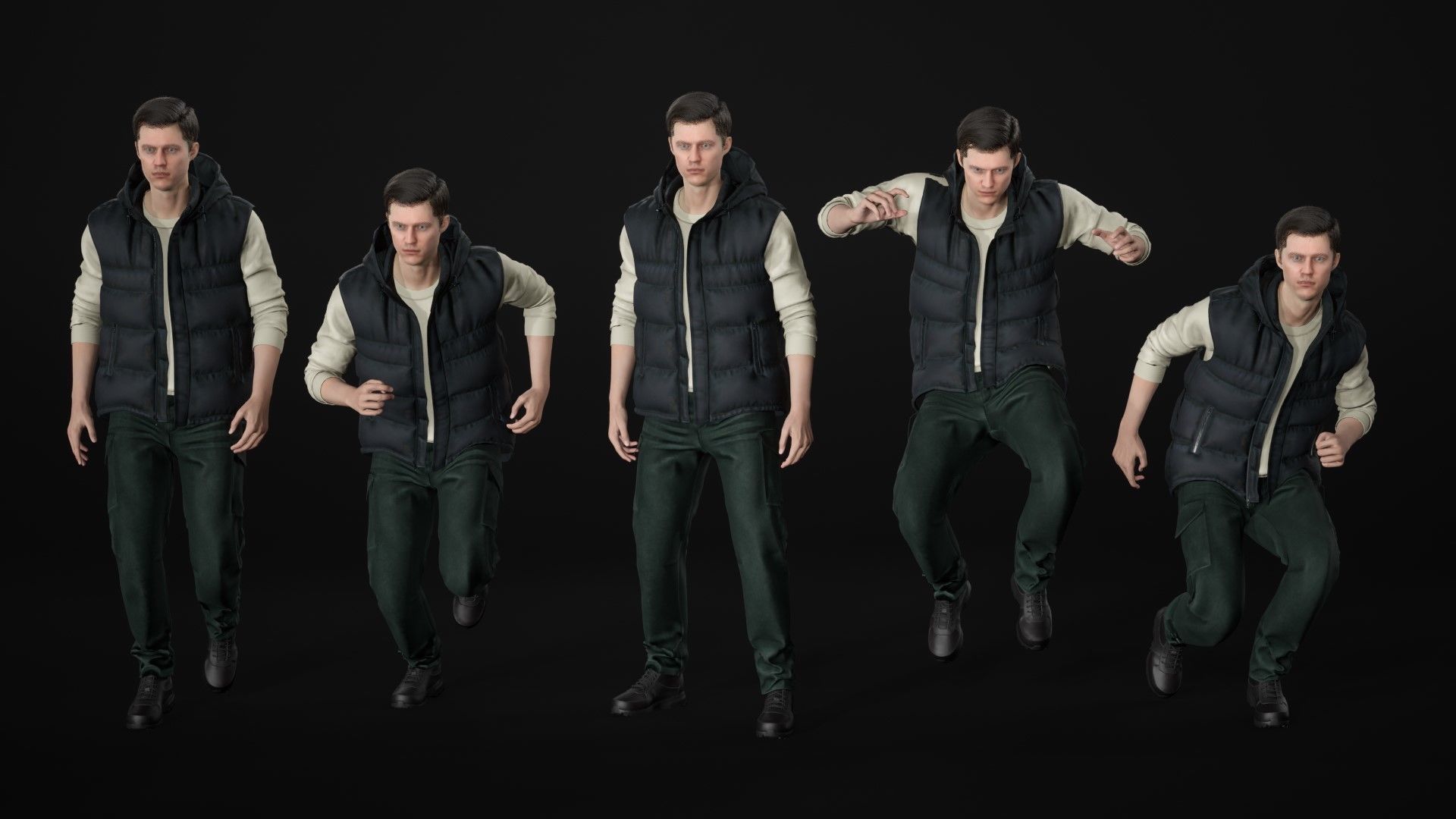 Mens and Womens Autumn Outfits 3D Model Collection_37