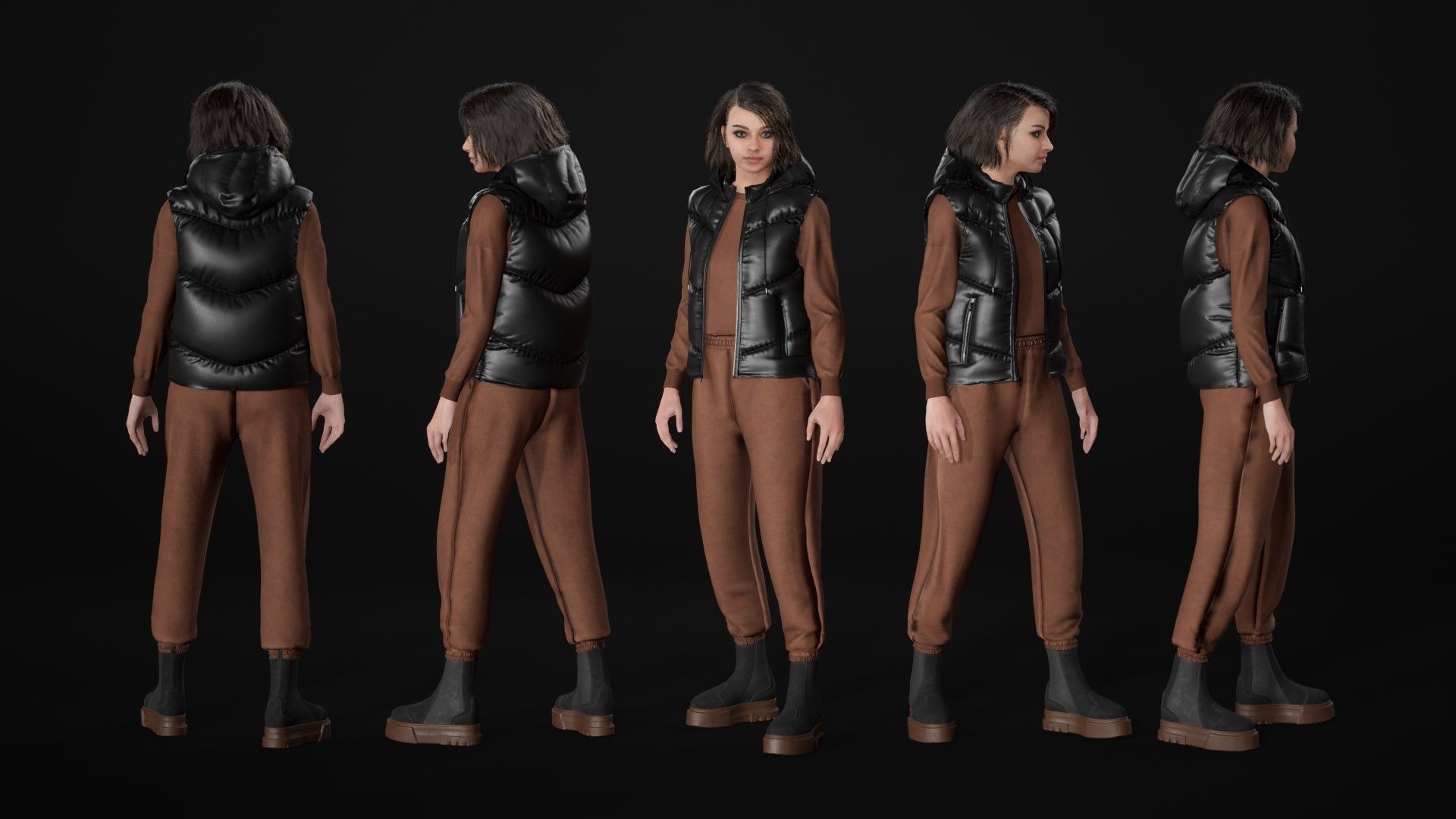 Mens and Womens Autumn Outfits 3D Model Collection_36