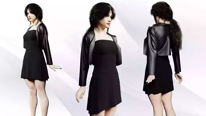 STRAPLESS DRESS WITH SMALL JACKET