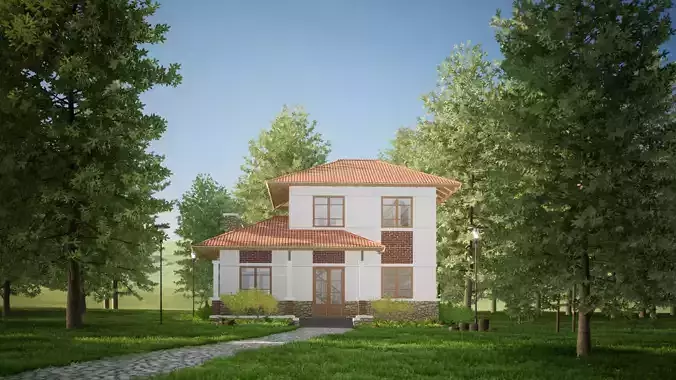 042Countryhouse2f73m2 3D model