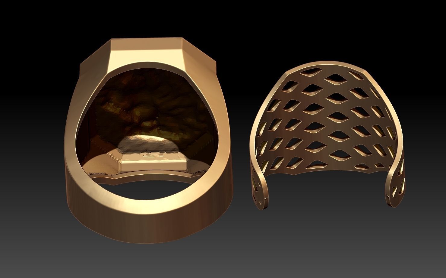 LION MAN RING 3D print model_3