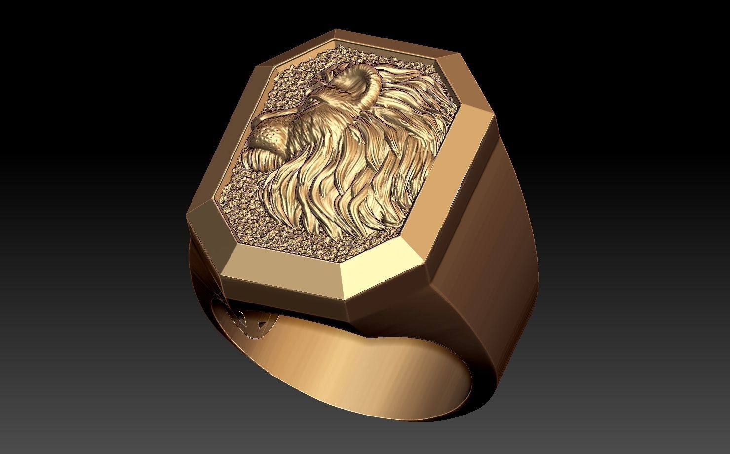 LION MAN RING 3D print model_1
