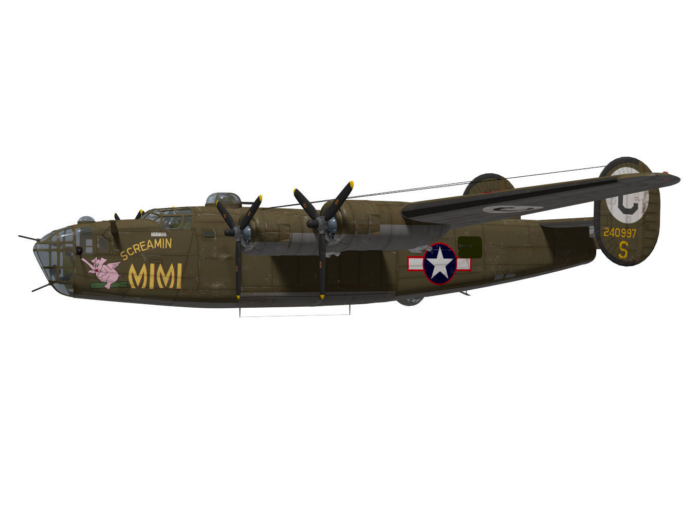 consolidated B24D liberator 3D model_2