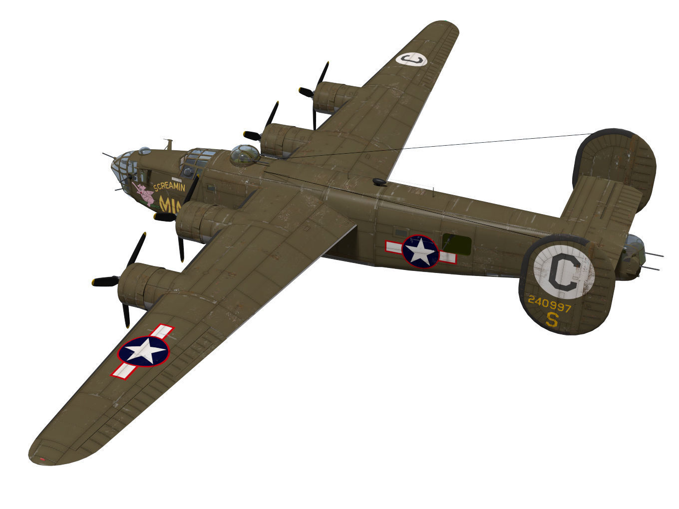 consolidated B24D liberator 3D model_1