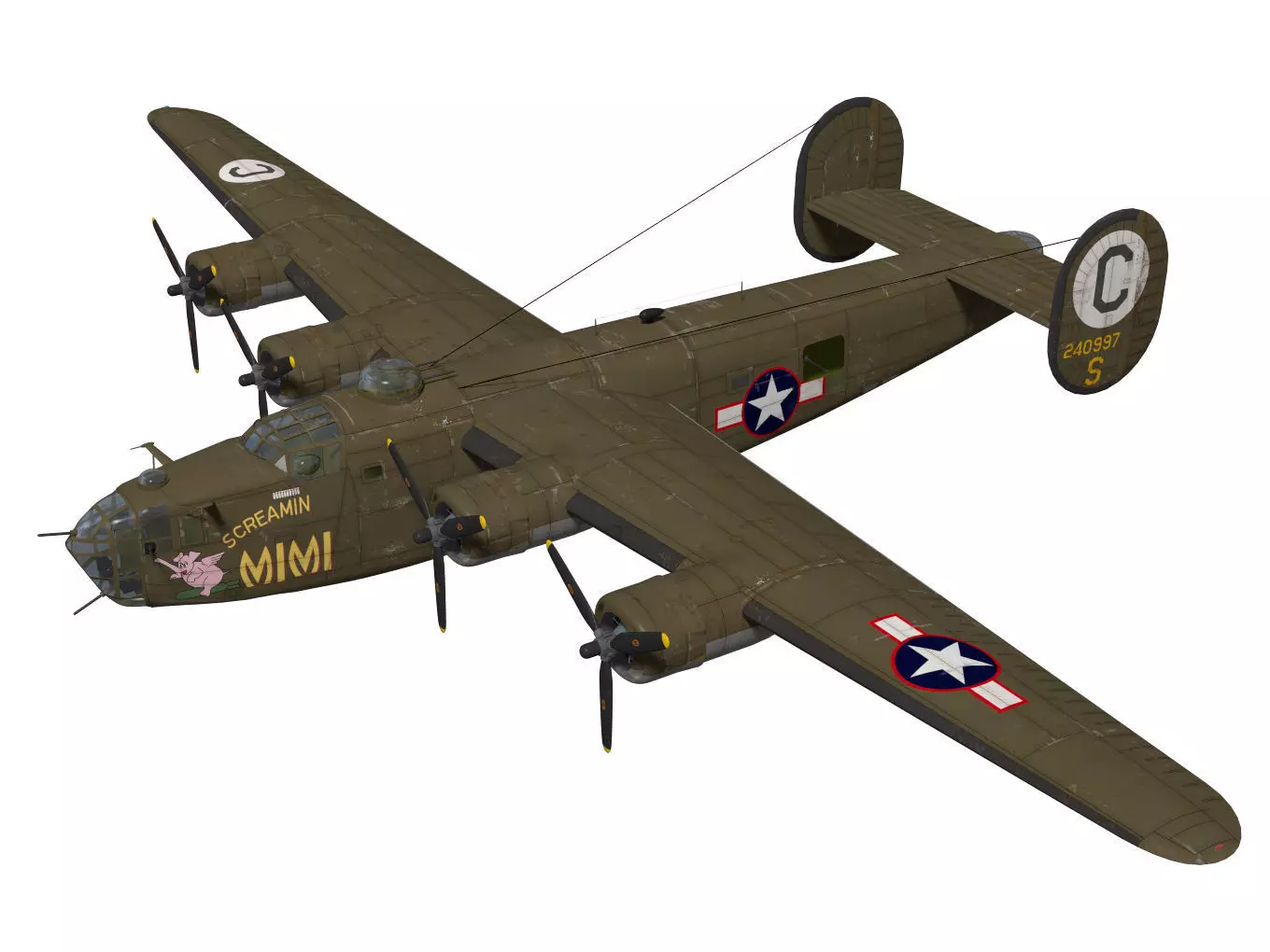 consolidated B24D liberator 3D model_0