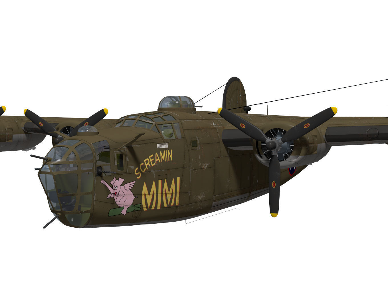 consolidated B24D liberator 3D model_4