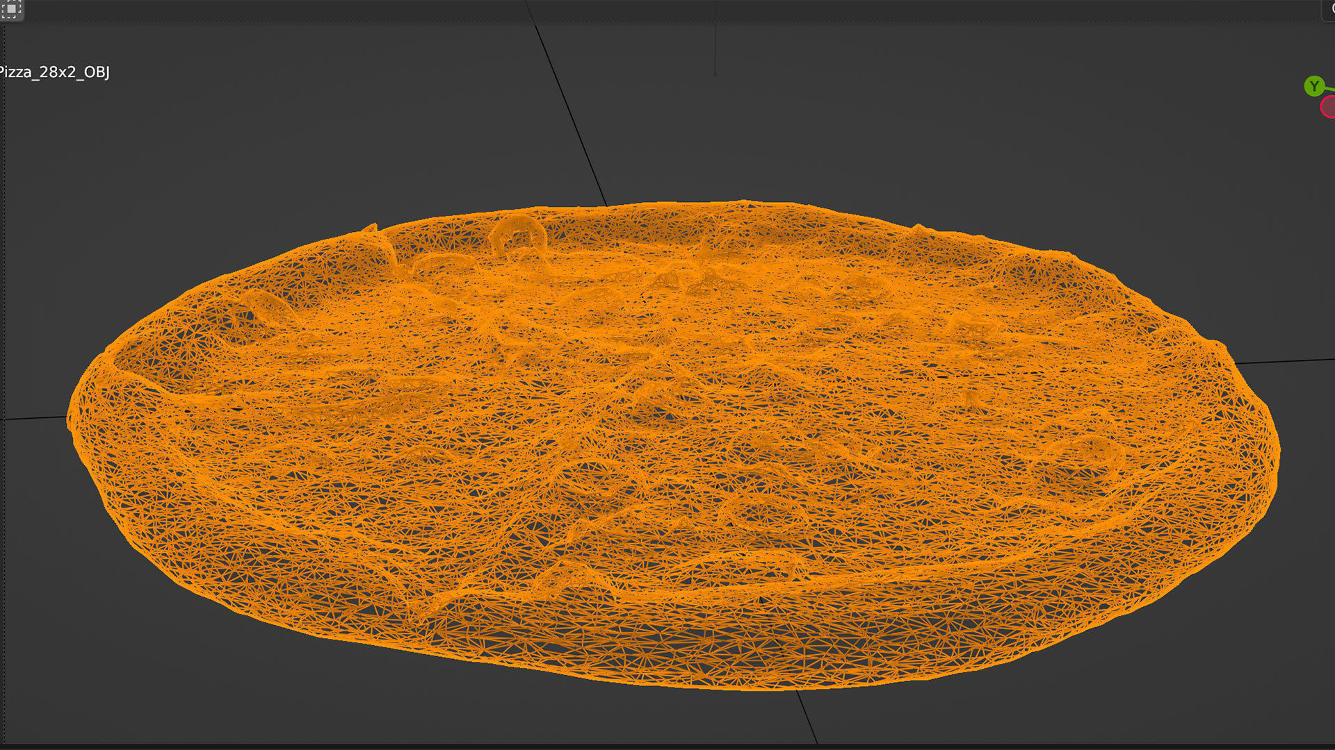 Pizza with onions salamy meat and cucumber 3D model_5