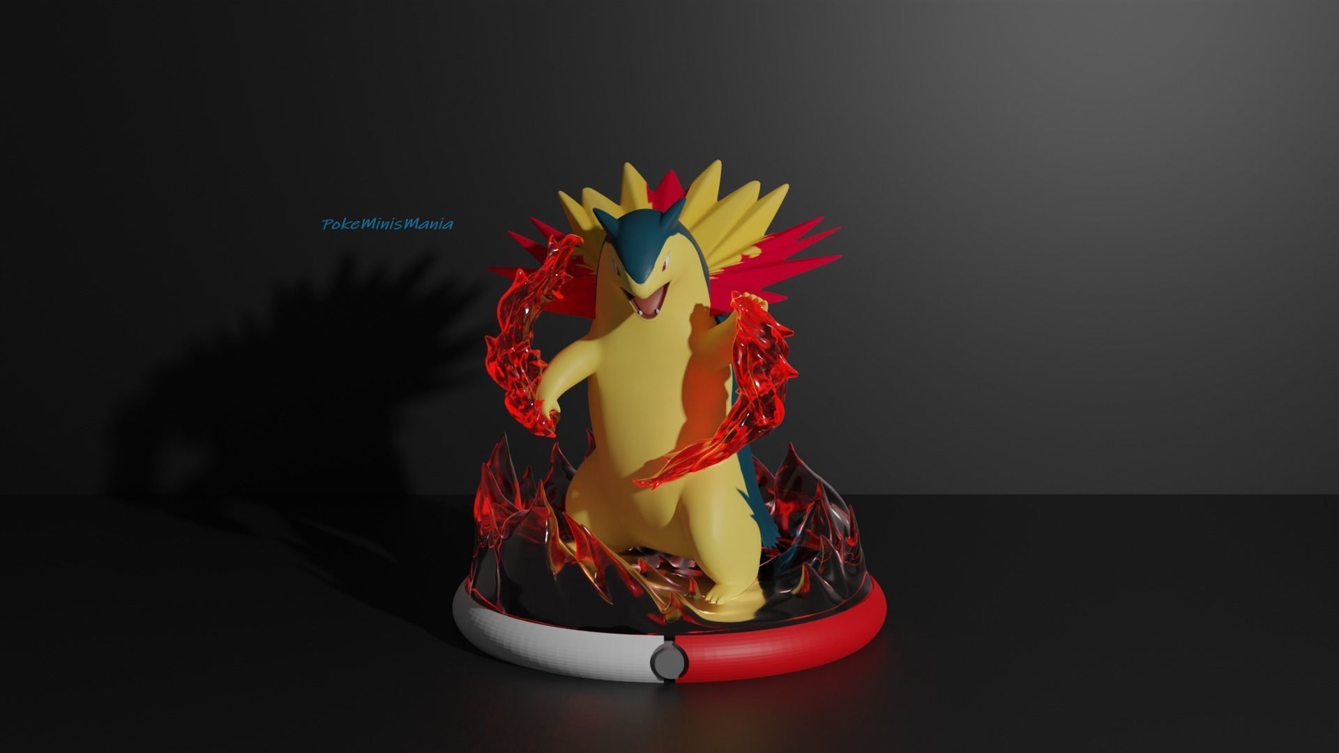 Cyndaquil Quilava and Typhlosion 3D print model 3D print model_9