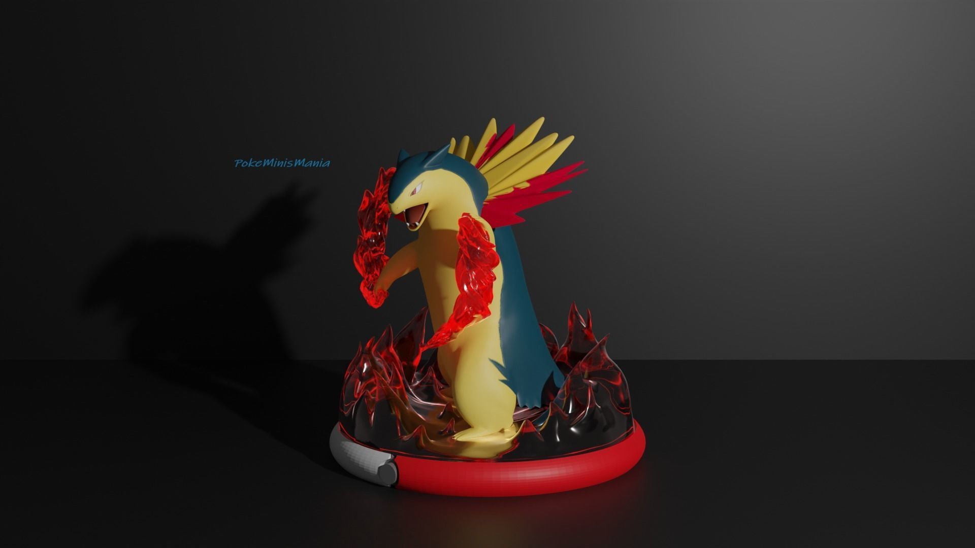 Cyndaquil Quilava and Typhlosion 3D print model 3D print model_10