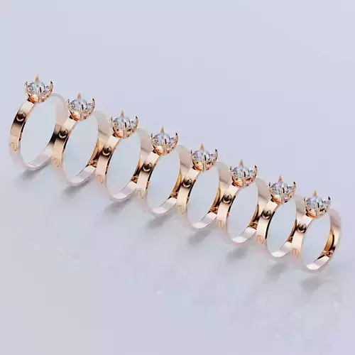 Wedding rings Love Collection All Sizes stones 6mm version 2