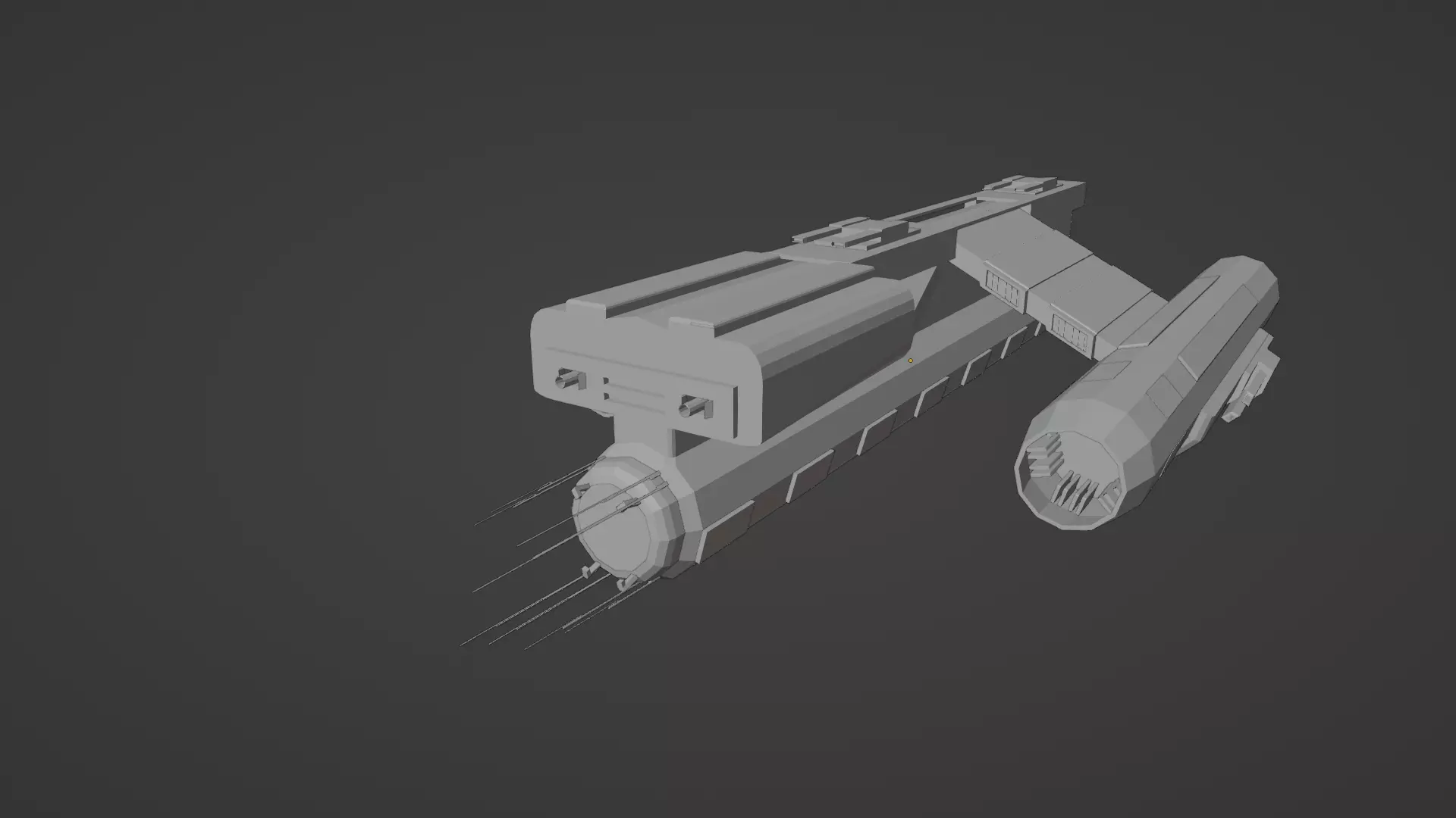 Spaceship Hammerhead Low-poly 3D model