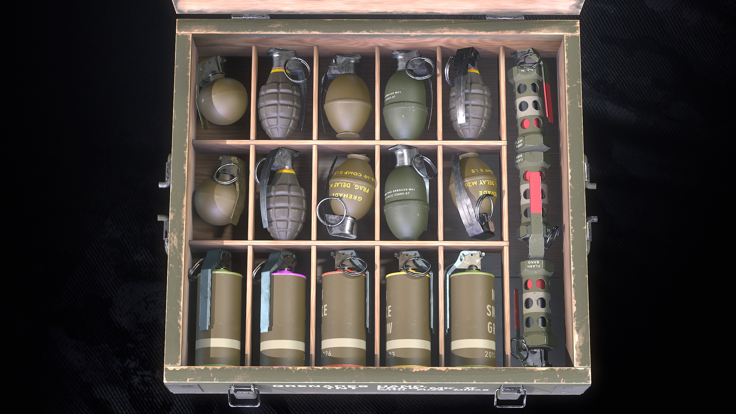 Tactical Grenades Low-poly 3D model_10