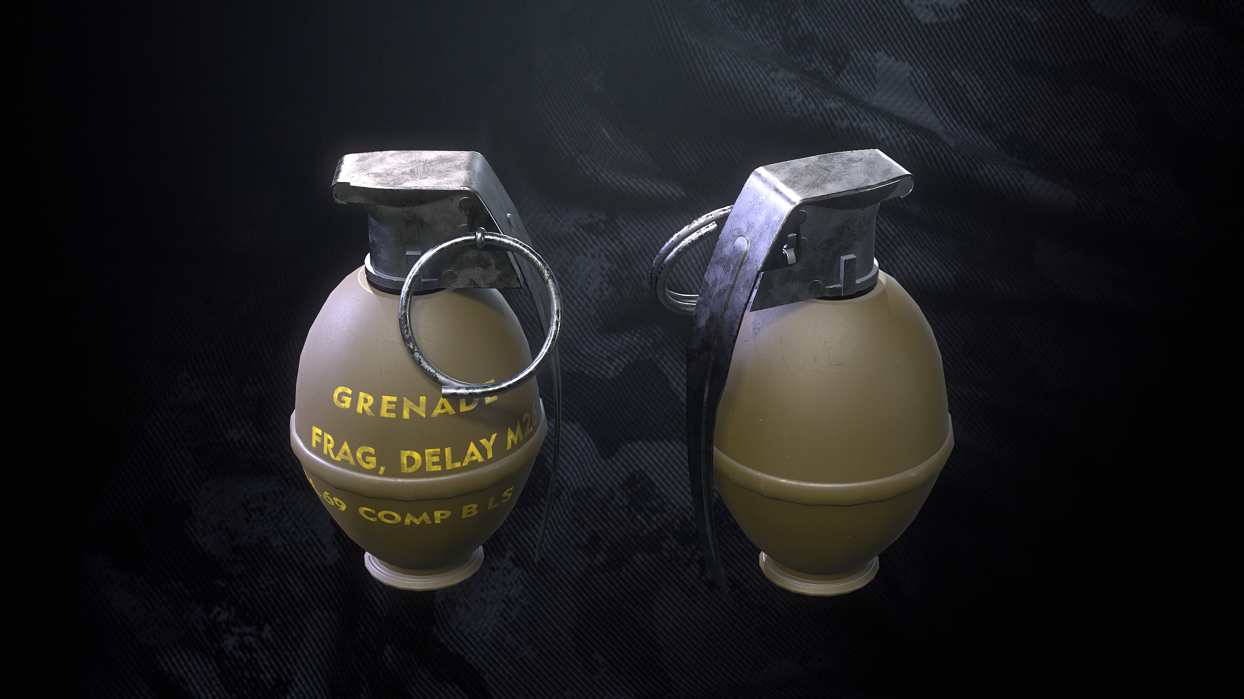 Tactical Grenades Low-poly 3D model_14