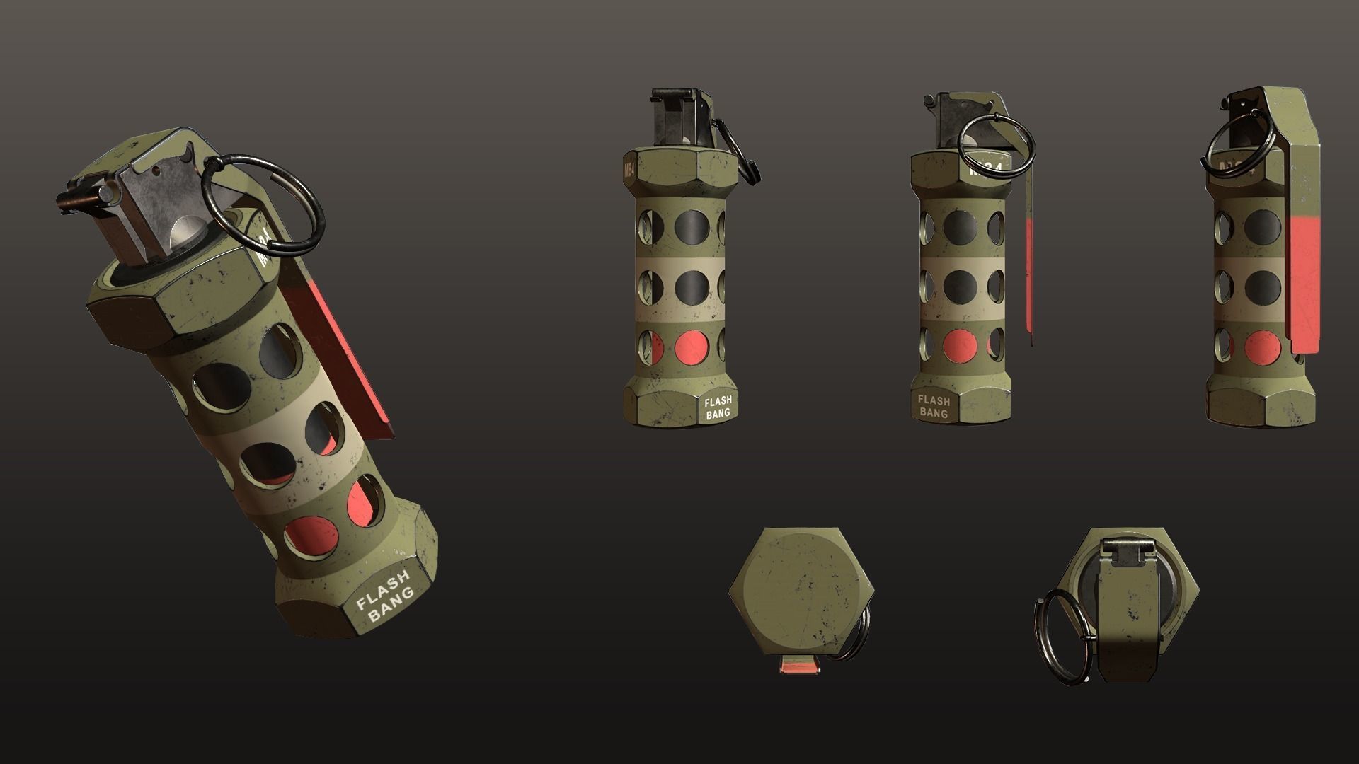 Tactical Grenades Low-poly 3D model_4
