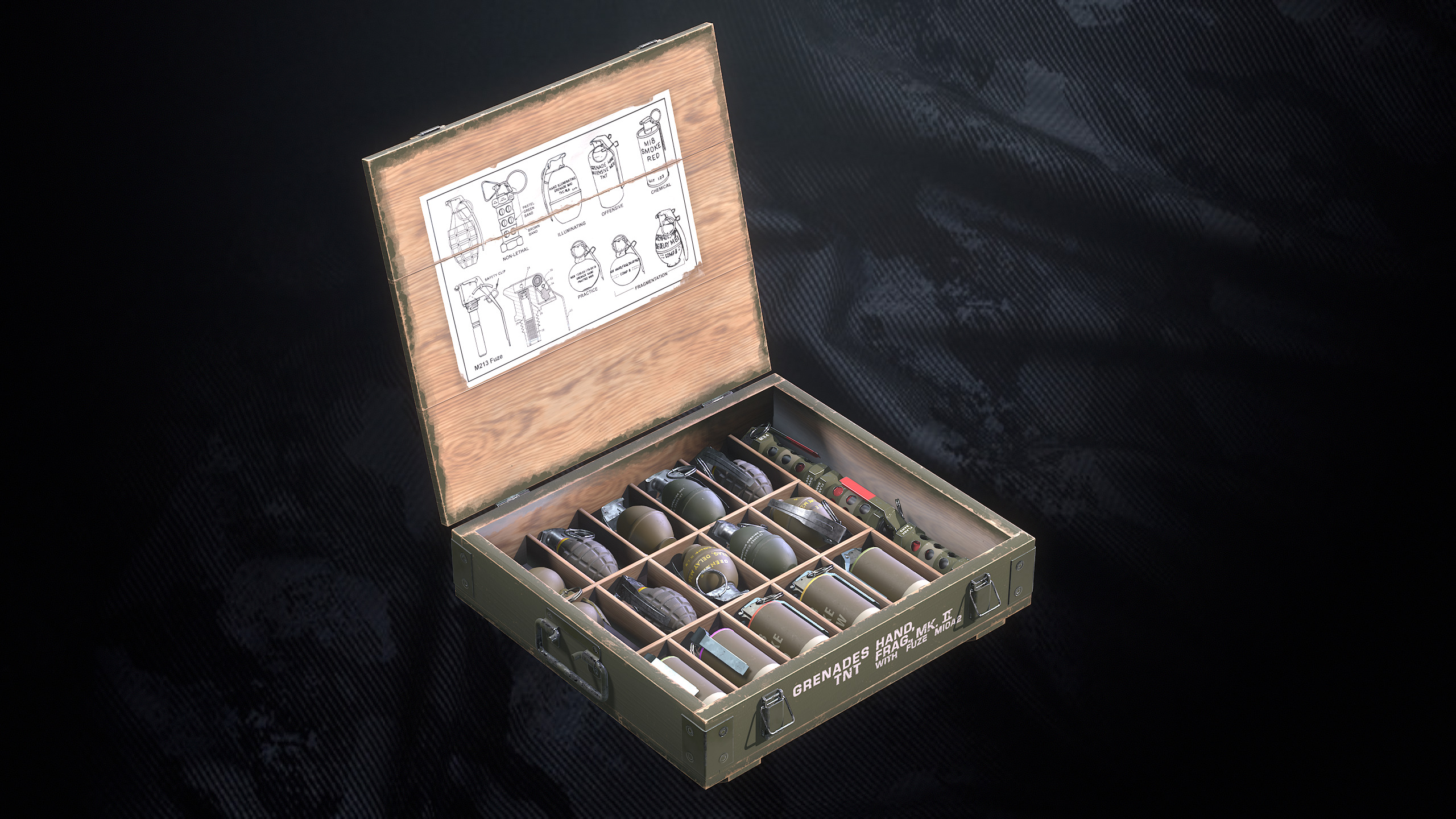 Tactical Grenades Low-poly 3D model_8