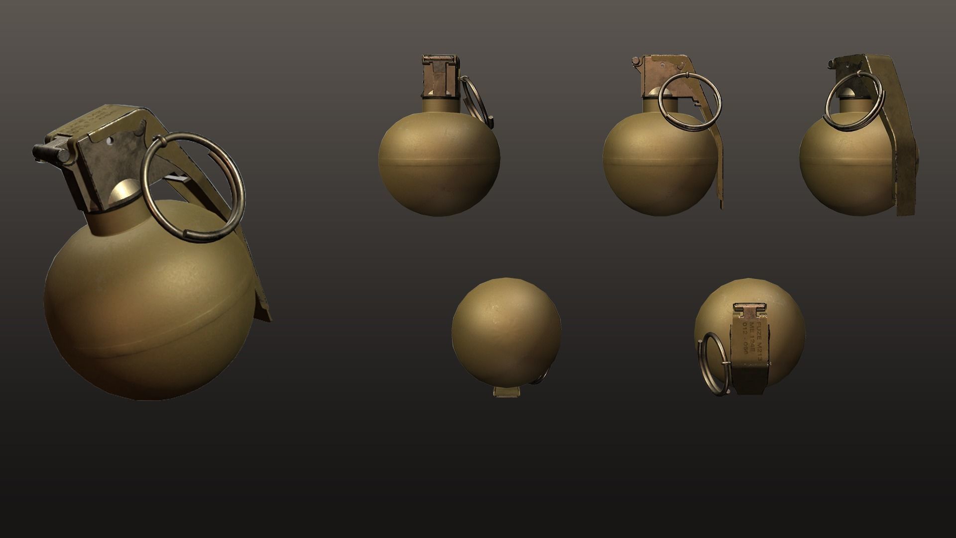 Tactical Grenades Low-poly 3D model_5