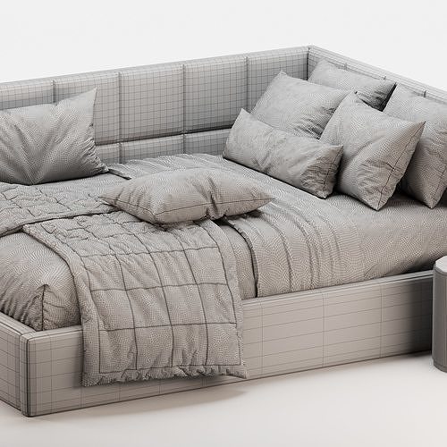 Corner Kids bed 3D model 4