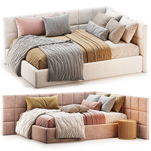 Corner Kids bed 3D model 2