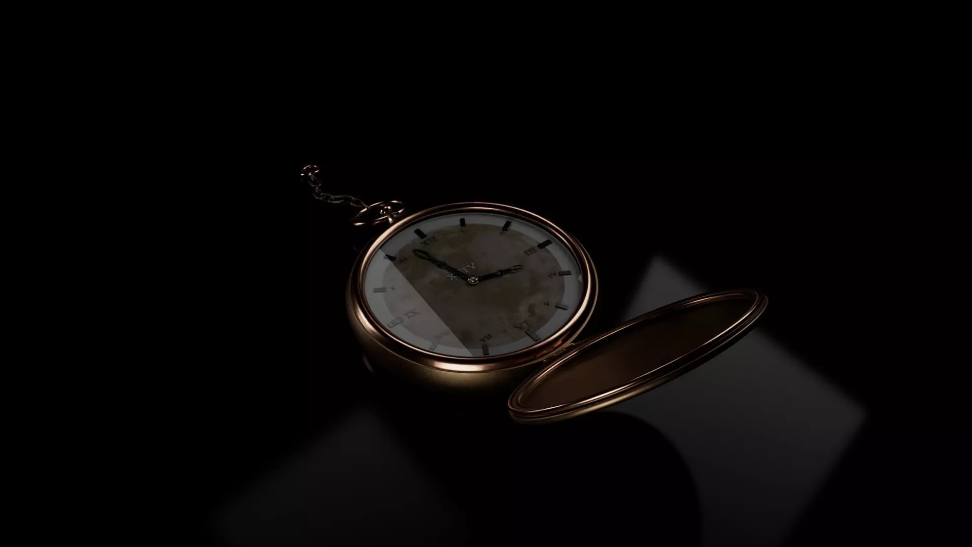 high poly pocket watch 3D model